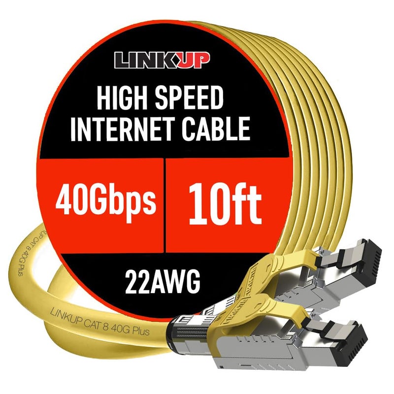 LINKUP Cat 8 Ethernet Cable | Long Internet Cord | High Speed LAN Connection | RJ45 connectors | Use with Cat 5/ Cat 6/ Cat 7 | Optimal for Gaming - Image 1